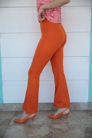 Yırtmaçlı İspanyol Paça Tayt-Orange