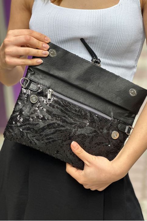 Aksesuar Tokalı Kendinden Pulpayet Portföy-Zebra