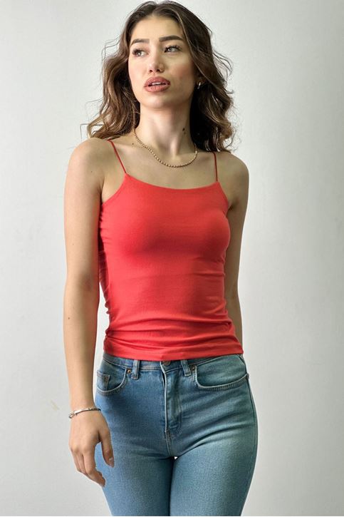 Yarım Astarlı Likralı Penye Uzun Atlet-Nar Çiçeği