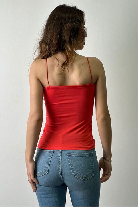 Yarım Astarlı Likralı Penye Uzun Atlet-Nar Çiçeği