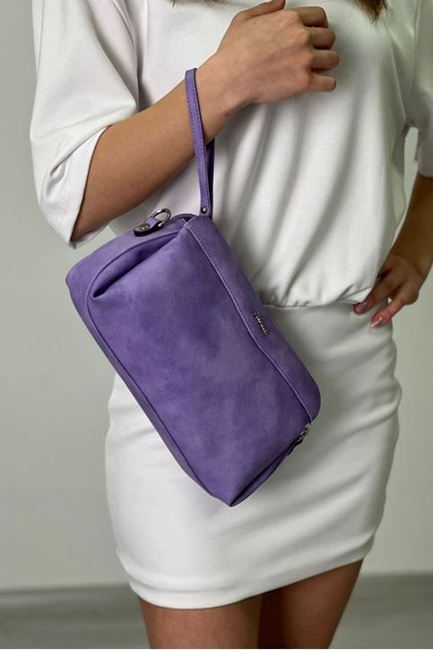 Portföy Yan Askılı Deri Çanta-Lila