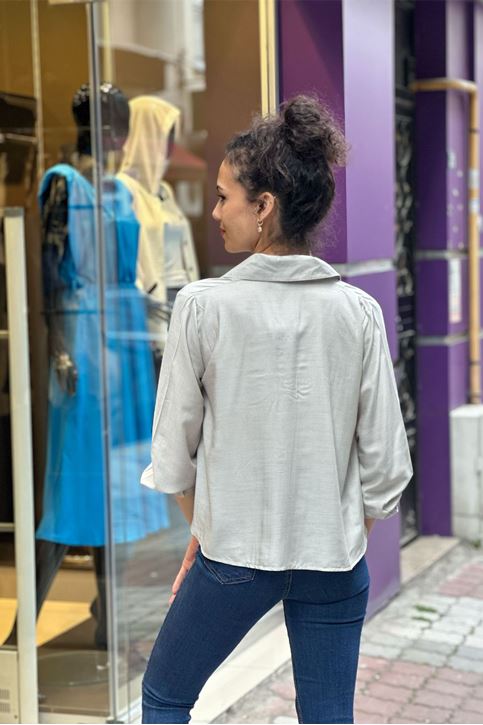 Salaş Büyük Yaka Gömlek-Taş