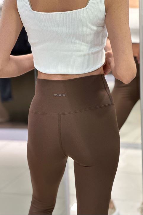 Yüksek Bel Korse Özellikli Tayt-Kahve