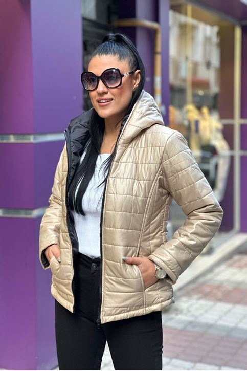 Kapşonlu İçi Siyah Astarlı Silimfit Mont-Vizon