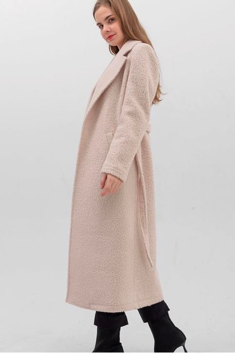 Tam Kalıp İçi Astarlı Tedy Kaban-Krem