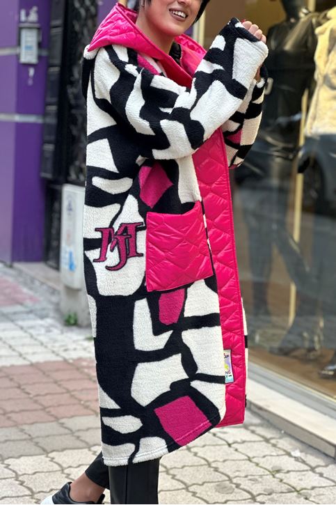 Dalmaç Desen Kapitone Detay Salaş Hırka-Pembe