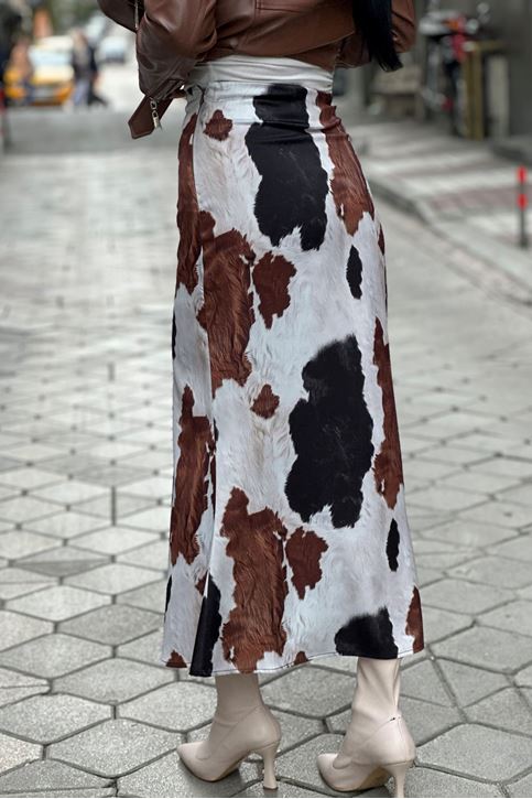 Dalmaç Desen Çan Saten Etek-Taba