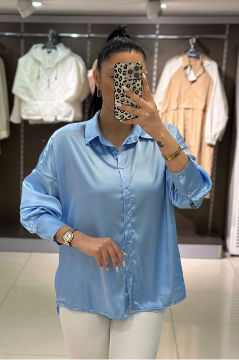 Basic Saten Gömlek-Bebemavi