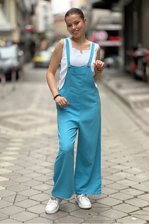 Ön Cep Detay Salopet Askılı Tulum-Bebemavi