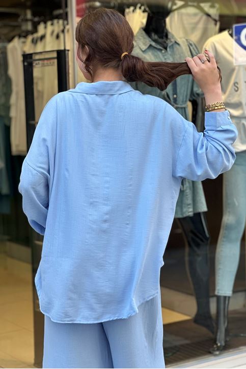 Bol Paça Salaş Kesim Keten İkili Takım-Bebemavi