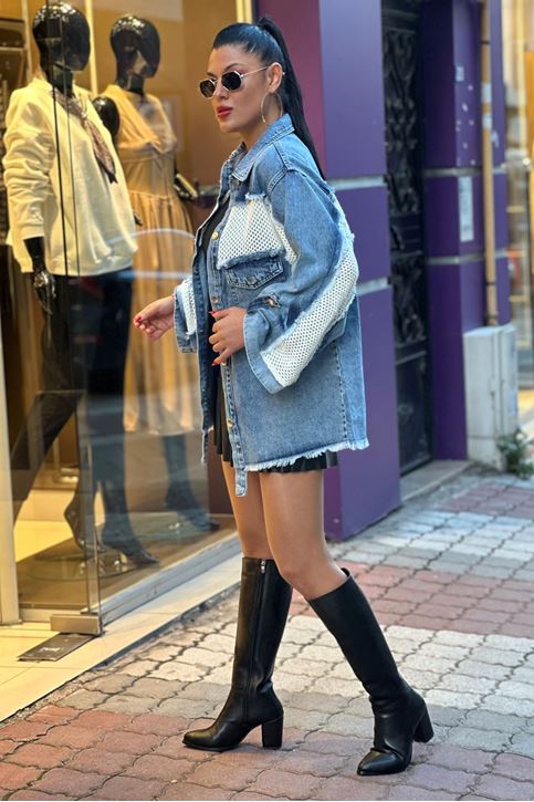 File Detay Kot Gömlek-Krem