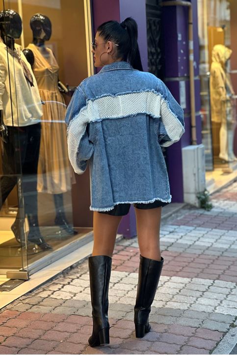 File Detay Kot Gömlek-Krem