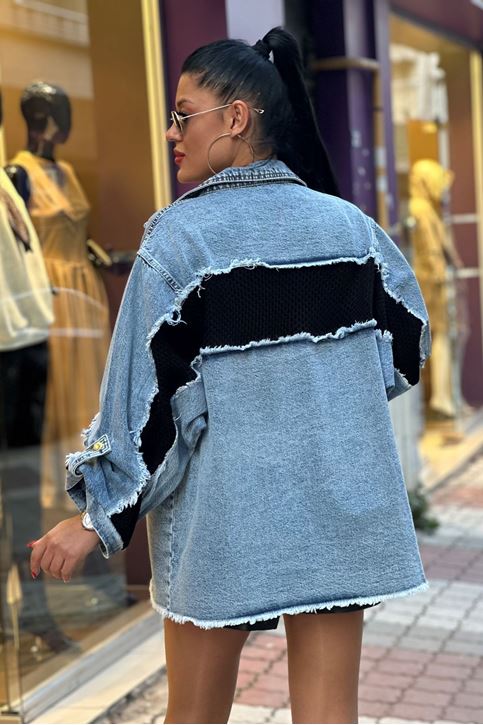 File Detay Kot Gömlek-Siyah