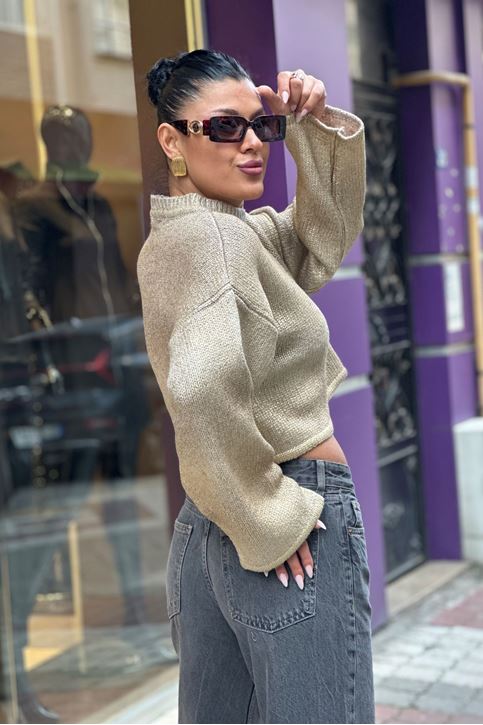 Kolları Salaş Kendinden Varaklı Kazak-gold