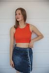Kalın Askılı Bisiklet Yaka Crop-Orange