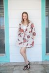 Desenli Kemerli Kimono-Fuşya