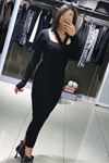 Yakası Bantlı Bel File Detaylı Uzun Triko Elbise-Siyah