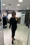 Yanları Sim Şeritli Etekli Takım-Siyah