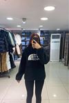 The North Face Yazılı Peluşlu Kapüşonlu Sweat-Siyah