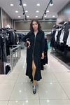 Önden Fermuarlı Maxi Boy Elbise-Siyah