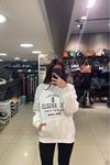 Los Angeles Yazılı Kapüşonlu Sweatshirt-Beyaz