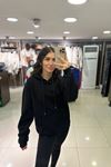 Üç İplik Kapüşonlu Sweatshirt-Siyah