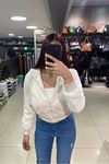 İçi Astarlı Peluş Mont-Krem