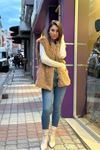 Peluş İç Astarlı Yelek-Vizon