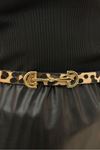 Kilit Toka Detaylı Leopar Desen Kemer-Leopar