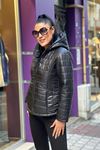 Kapşonlu İçi Siyah Astarlı Silimfit Mont-Siyah