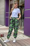 Beli Ve Paçası Lastikli Kargo Cepli Kamuflaj Pantolon-Yeşil